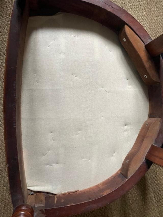 Fauteuil de bureau en bois naturel d&#039;&eacute;poque restauration-photo-2