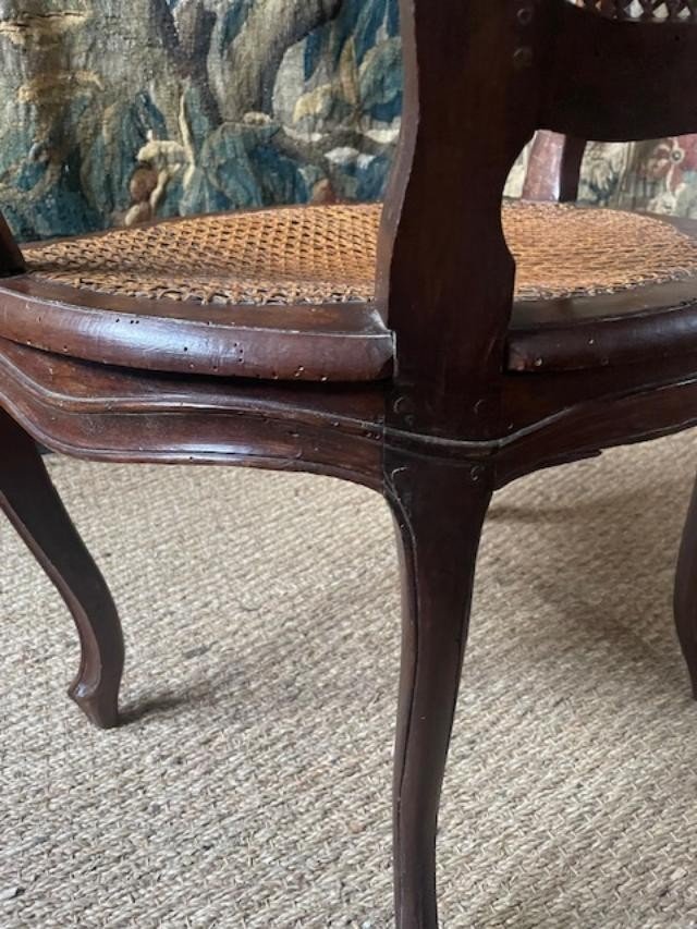 Beau fauteuil en bois naturel d'époque Louis XV-photo-3