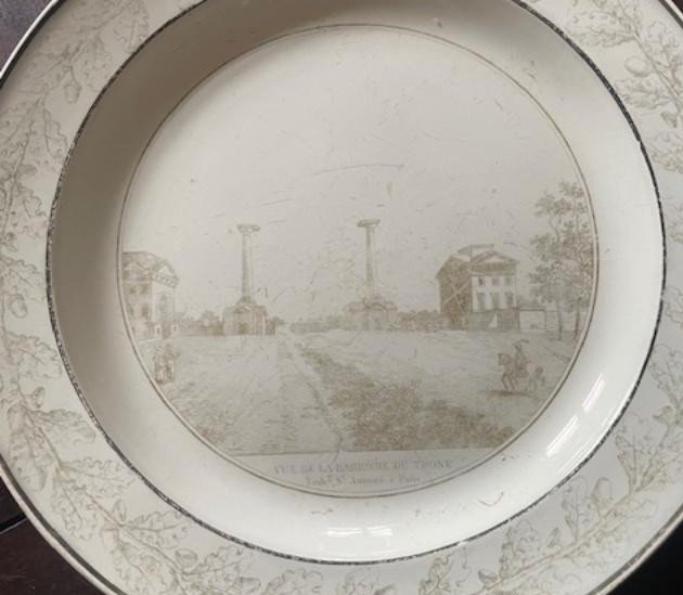 Set Of 6 Dessert Plates With Architectural Decoration-photo-2