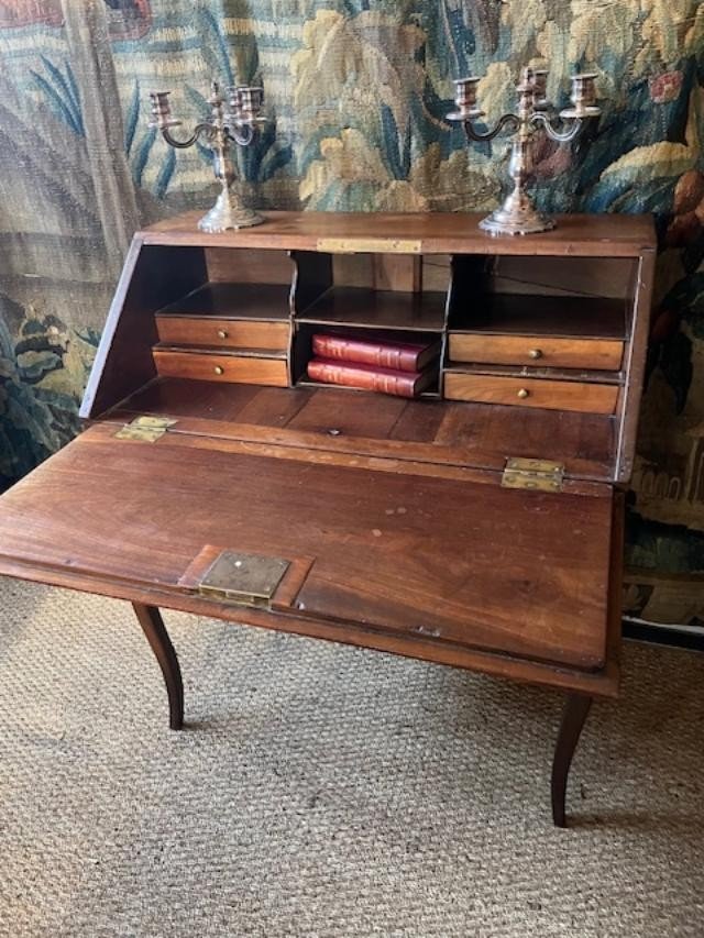 Elegant Donkey Back Secretary In Solid Mahogany From The 18th Century-photo-1