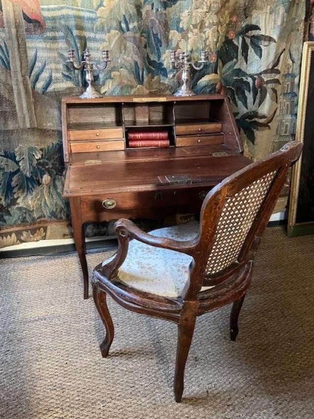 Elegant Donkey Back Secretary In Solid Mahogany From The 18th Century-photo-2