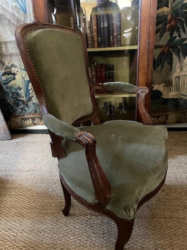 Paire de fauteuils cabriolet d'époque Louis XV-photo-1