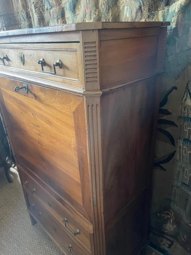Louis XVI Period Fruit Wood Secretary-photo-3
