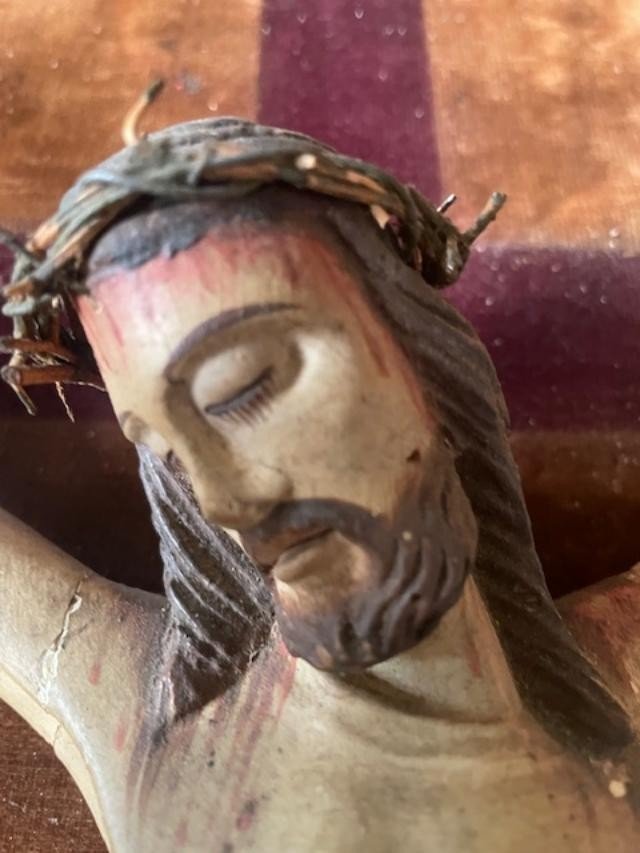 Christ On A Wooden Cross Early 19th Century-photo-3