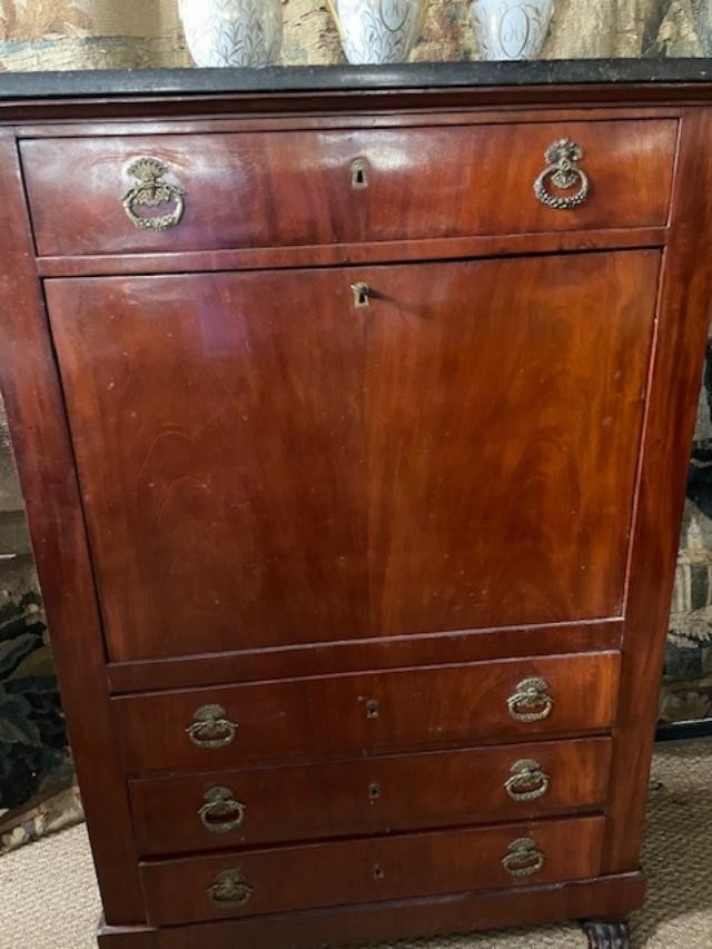 Empire Period Mahogany Secretary, Returned From Egypt-photo-2