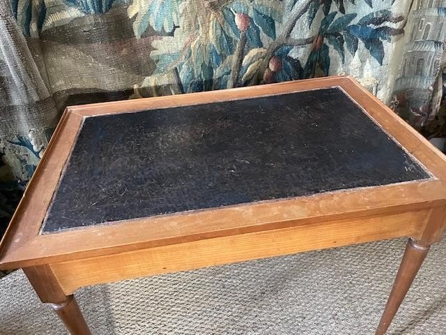 Petit bureau en bois naturel Directoire fin 19 ème-photo-2