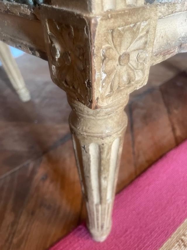 Canap&eacute; en bois laqu&eacute; d&#039;&eacute;poque Louis XVI-photo-6