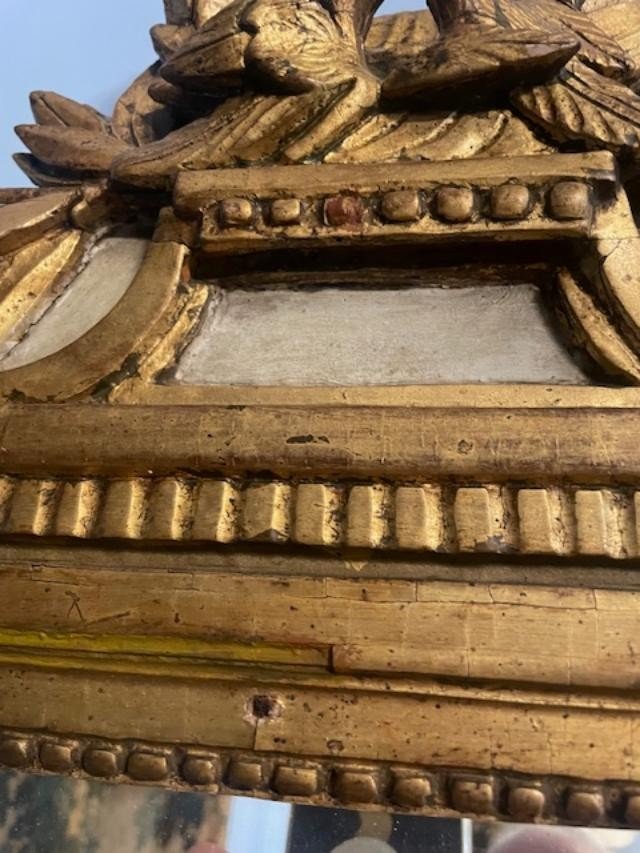 Louis XVI Period Mirror In Gilded Wood-photo-3