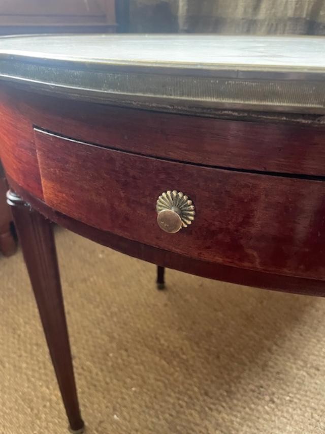 Importante table bouillotte en acajou de style Louis XVI-photo-1