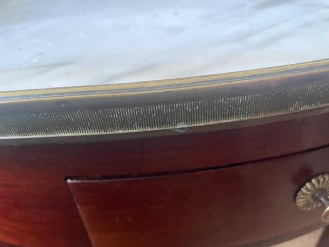 Importante table bouillotte en acajou de style Louis XVI-photo-3