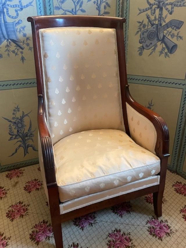 Surprising Mahogany Gondola Armchair From The Empire Period -photo-2