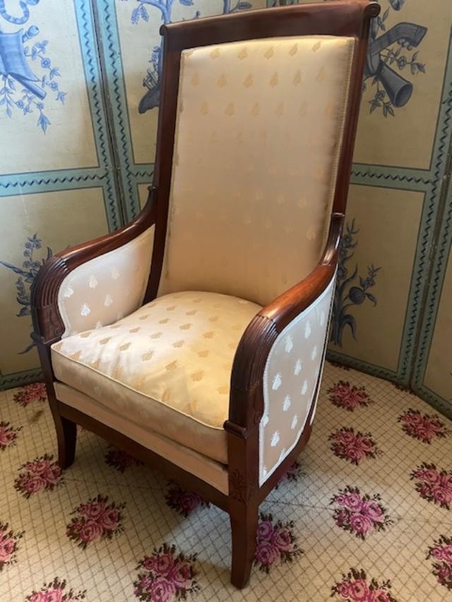 Surprising Mahogany Gondola Armchair From The Empire Period -photo-1