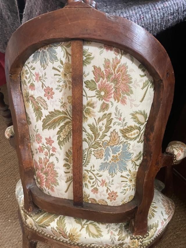 Paire de fauteuils 18 ème en bois naturel d'époque Louis XV-photo-5