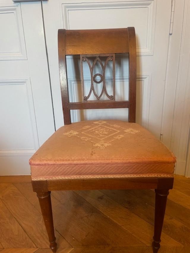 Pair Of Natural Wood Chairs From The Directoire Period-photo-2