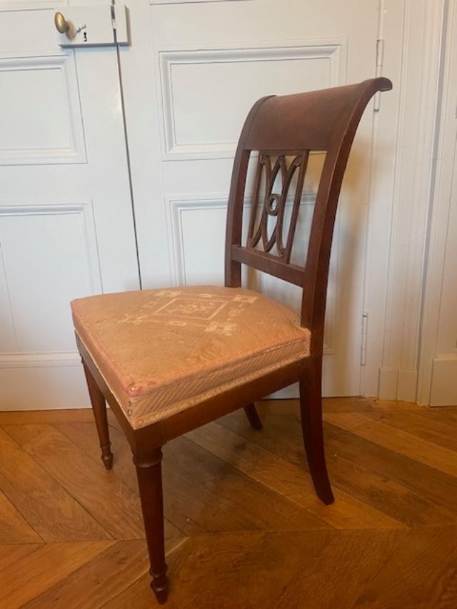 Pair Of Natural Wood Chairs From The Directoire Period-photo-3