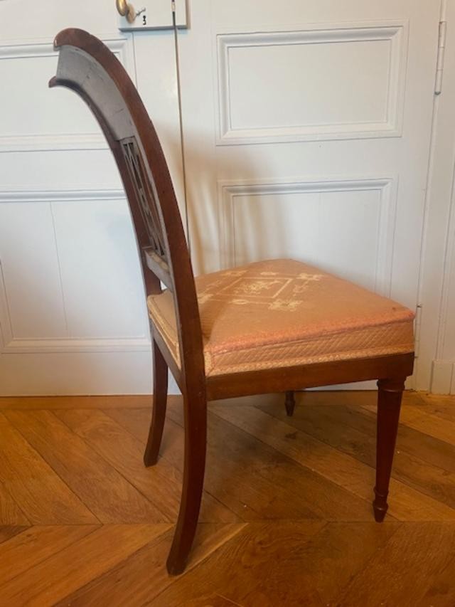 Pair Of Natural Wood Chairs From The Directoire Period-photo-1