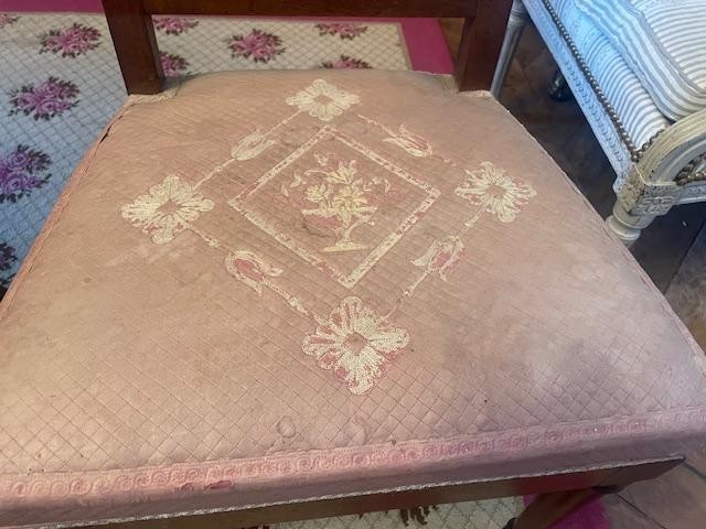 Pair Of Natural Wood Chairs From The Directoire Period-photo-3