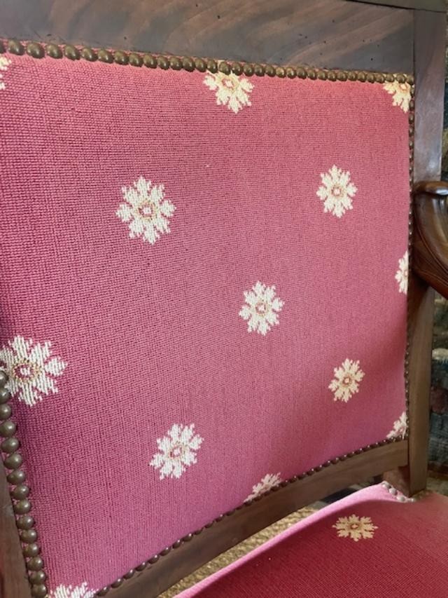 Suite de 8 fauteuils en acajou au modèle d'époque empire-photo-8