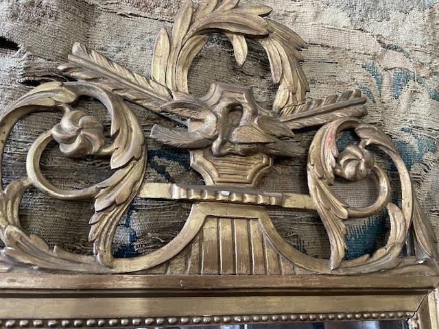 Miroir Louis XVI en bois doré et sa glace au mercure-photo-3