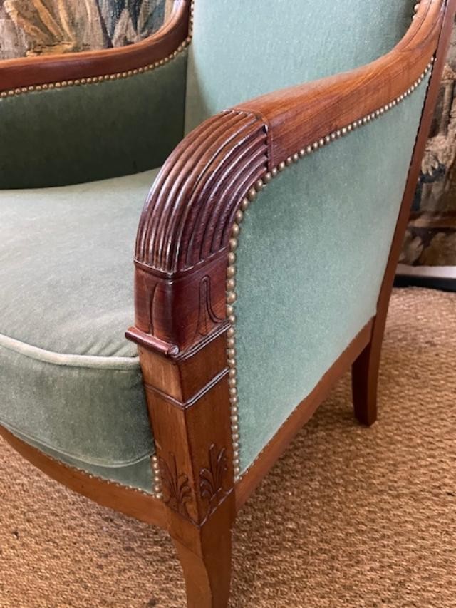 Bergère à coussin en acajou d'époque empire-photo-2