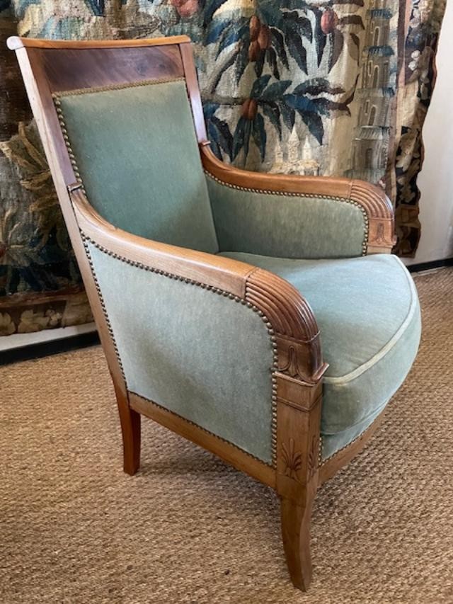 Bergère à coussin en acajou d'époque empire-photo-3