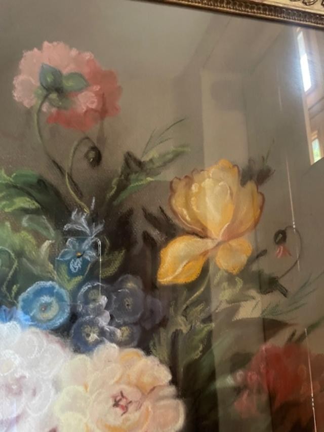 Still Life With A Bouquet Of Peonies, Pastel, Early 19th Century-photo-4