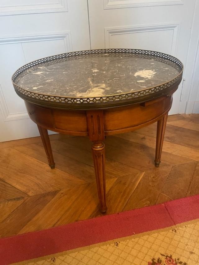 Louis XVI Style Blond Mahogany Low Bouillotte Table