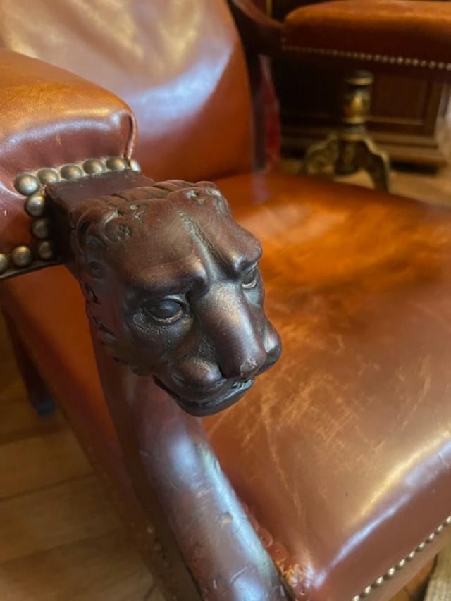 Fauteuil en acajou &agrave; haut dossier fin de l&#039;&eacute;poque de l&#039;empire-photo-1