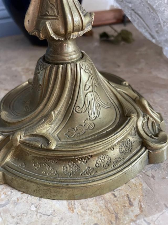 Paire de bougeoirs en bronze doré de style Louis XV-photo-5