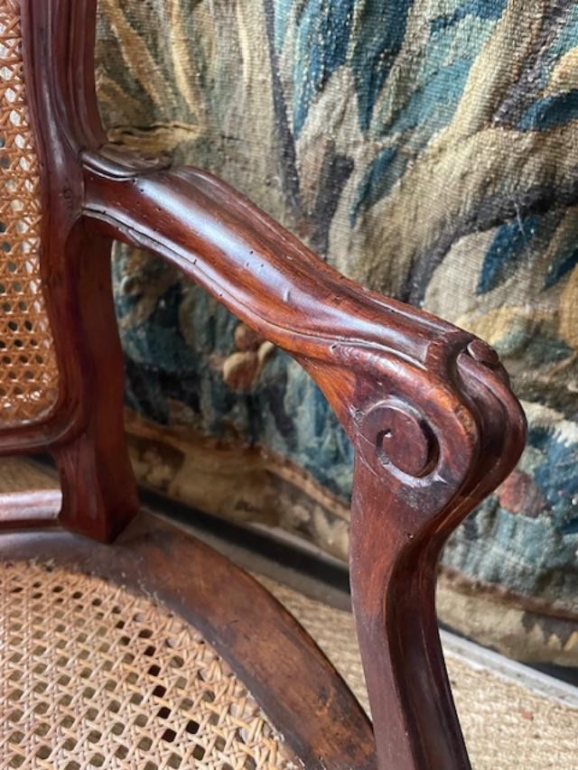 Paire de fauteuils cann&eacute;es d&#039;&eacute;poque Louis XV-photo-4