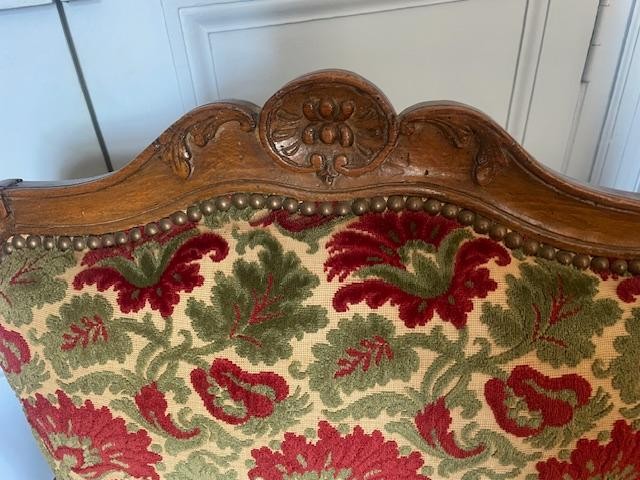Fauteuil 18 &egrave;me &agrave; dossier plat en bois naturel d&#039;&eacute;poque Louis XV-photo-2