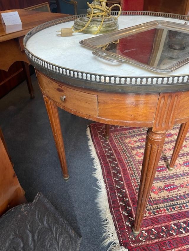 Louis XVI Style Mahogany Bouillotte Pedestal Table-photo-2
