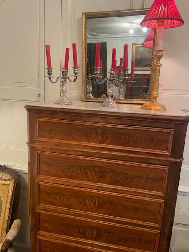 19th Century Mahogany Chest Of Drawers-photo-3