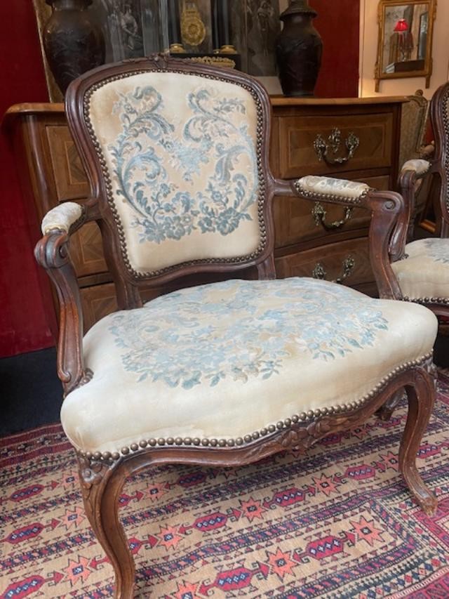 Paire de fauteuils d'époque Louis XV estampillée PORROT-photo-2