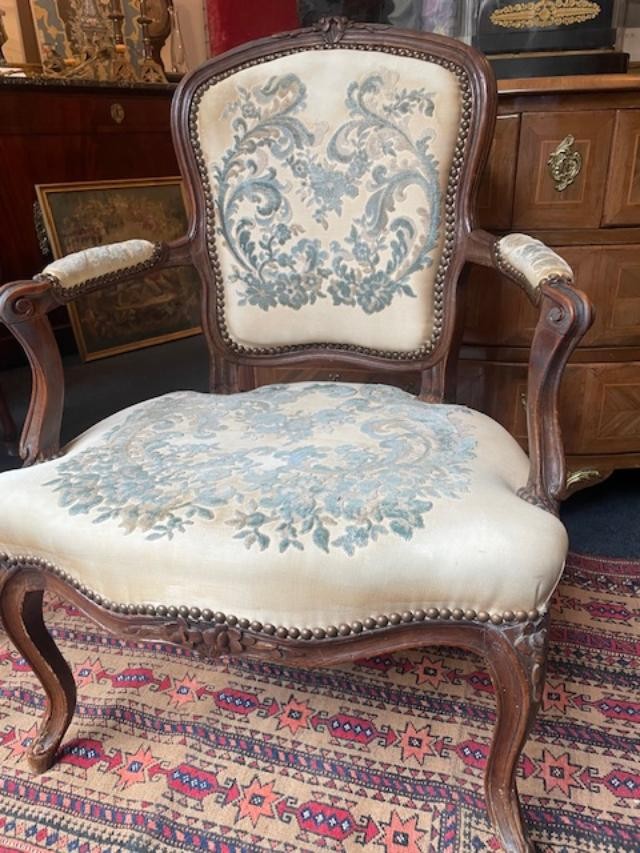 Paire de fauteuils d'époque Louis XV estampillée PORROT-photo-3