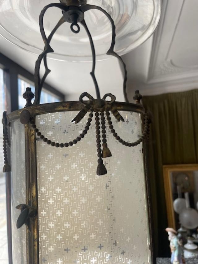 Charmante lanterne en bronze doré de style Louis XVI-photo-2