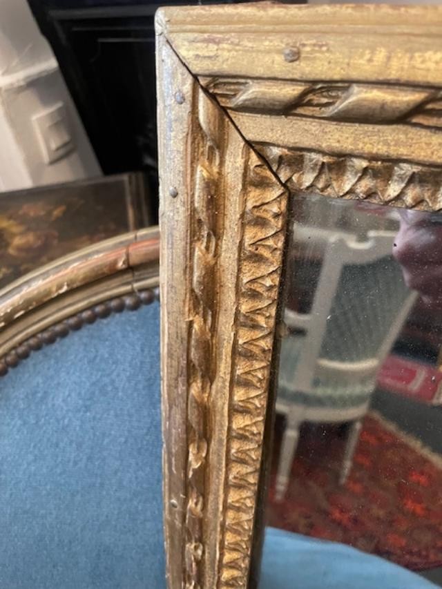 Miroir en bois doré d'époque Louis XVI-photo-1