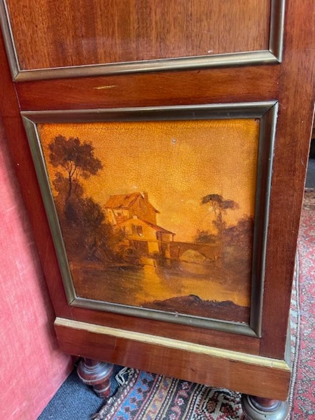 Display Case In Veneered Wood With Gallant Scenes In Martin Varnish In Louis XVI Style-photo-2
