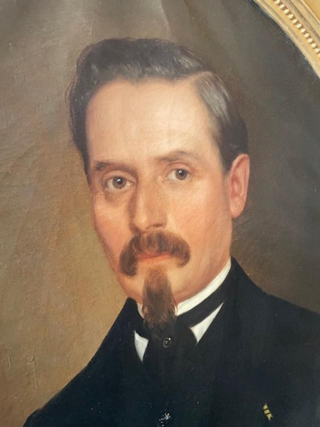 Portrait d'homme du 19 ème huile sur toile-photo-2