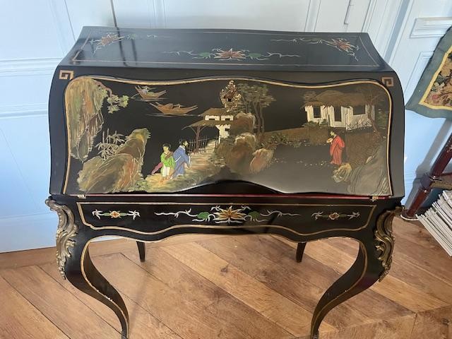 Chinese Lacquered Sloping Desk From The End Of The 19th Century In Louis XV Style-photo-2