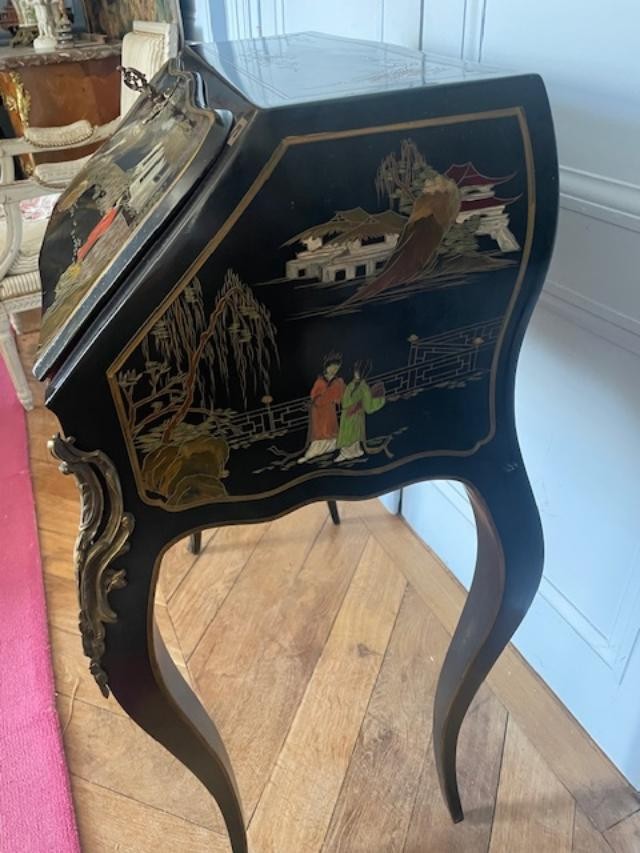 Chinese Lacquered Sloping Desk From The End Of The 19th Century In Louis XV Style-photo-3