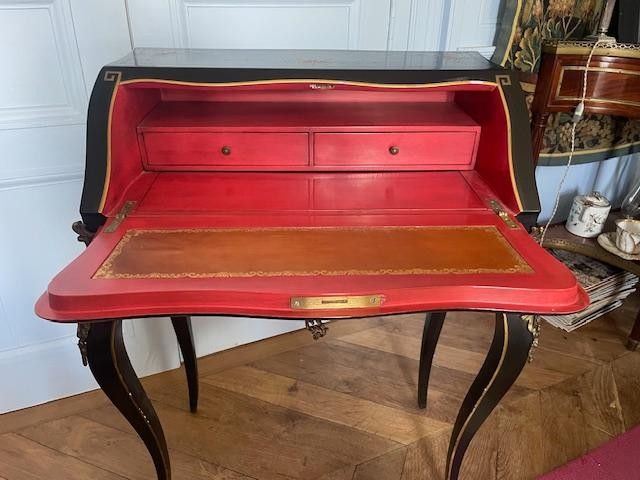 Chinese Lacquered Sloping Desk From The End Of The 19th Century In Louis XV Style-photo-5