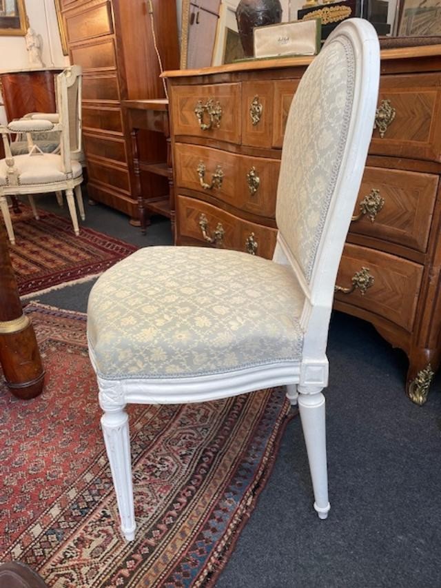18th Century Louis XVI Period White Lacquered Wood Lounge Chair-photo-4