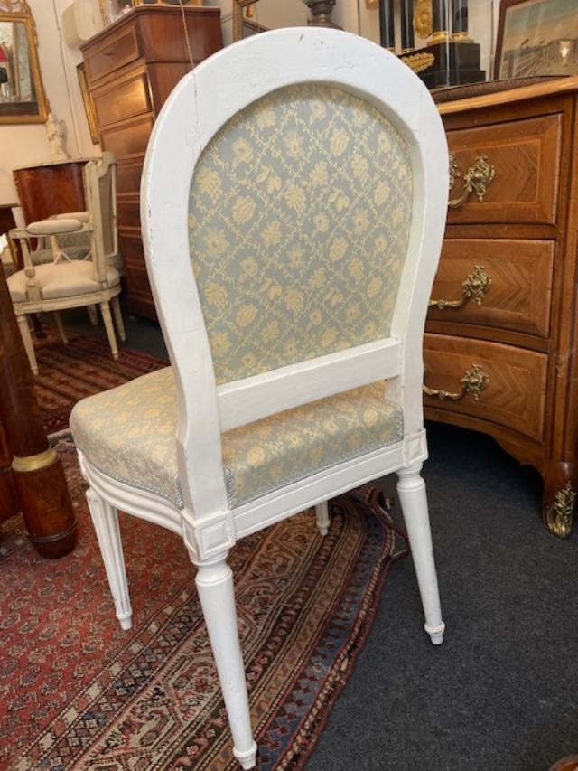 18th Century Louis XVI Period White Lacquered Wood Lounge Chair-photo-1