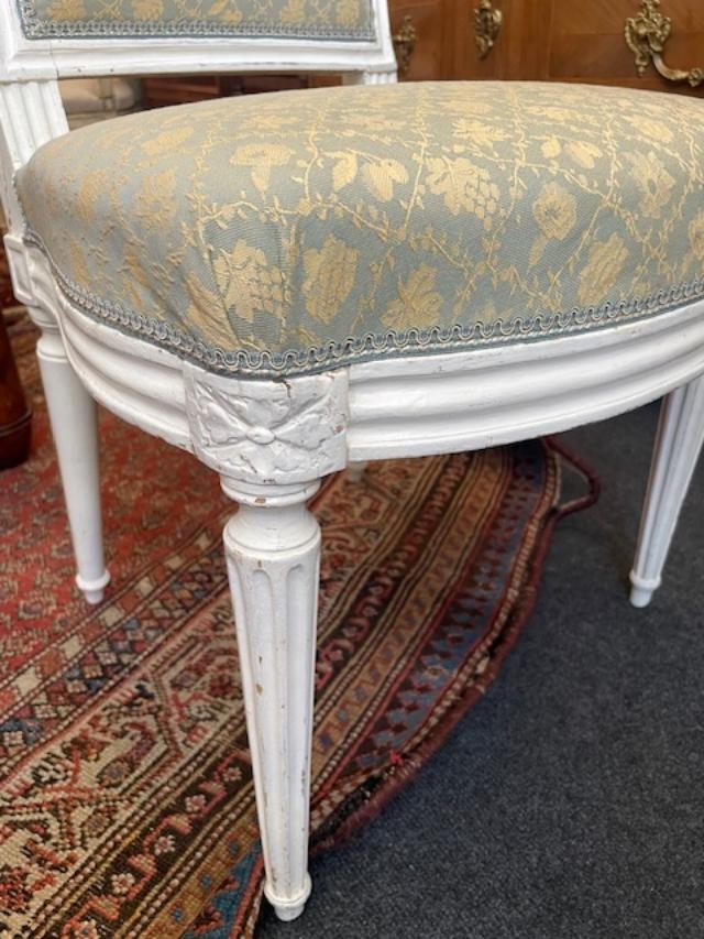 18th Century Louis XVI Period White Lacquered Wood Lounge Chair-photo-3