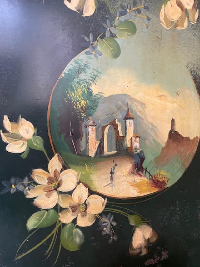 Rare lit en t&ocirc;le peinte d'&eacute;poque Napol&eacute;on III-photo-4