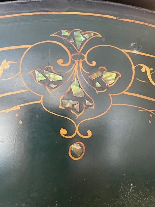 Rare lit en t&ocirc;le peinte d'&eacute;poque Napol&eacute;on III-photo-2