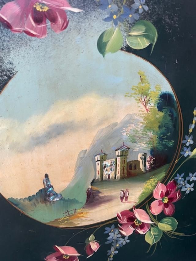 Rare lit en t&ocirc;le peinte d'&eacute;poque Napol&eacute;on III-photo-4