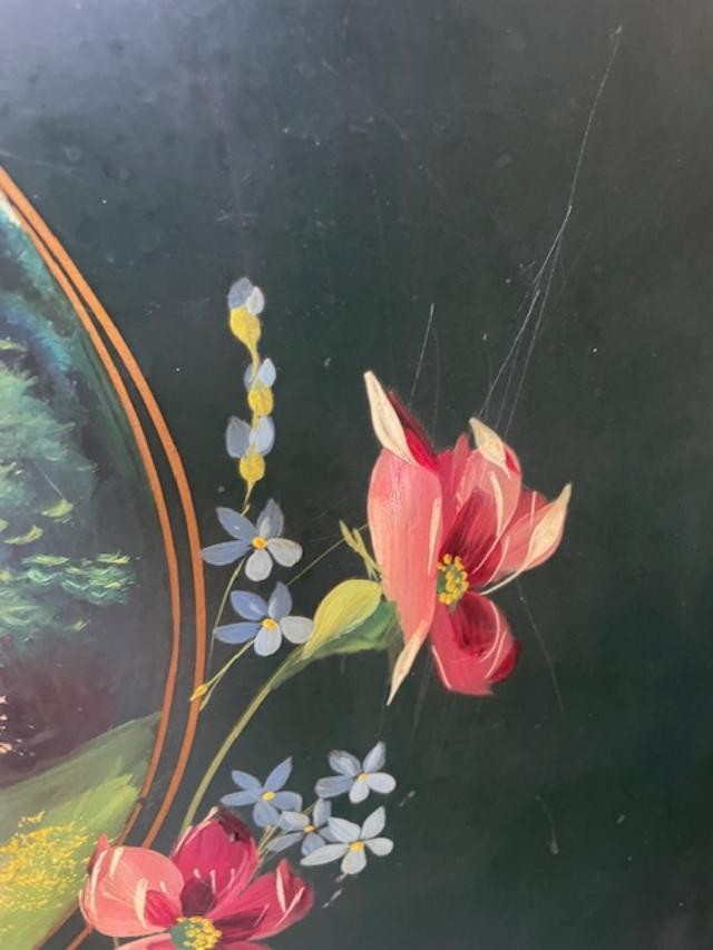 Rare lit en t&ocirc;le peinte d'&eacute;poque Napol&eacute;on III-photo-7