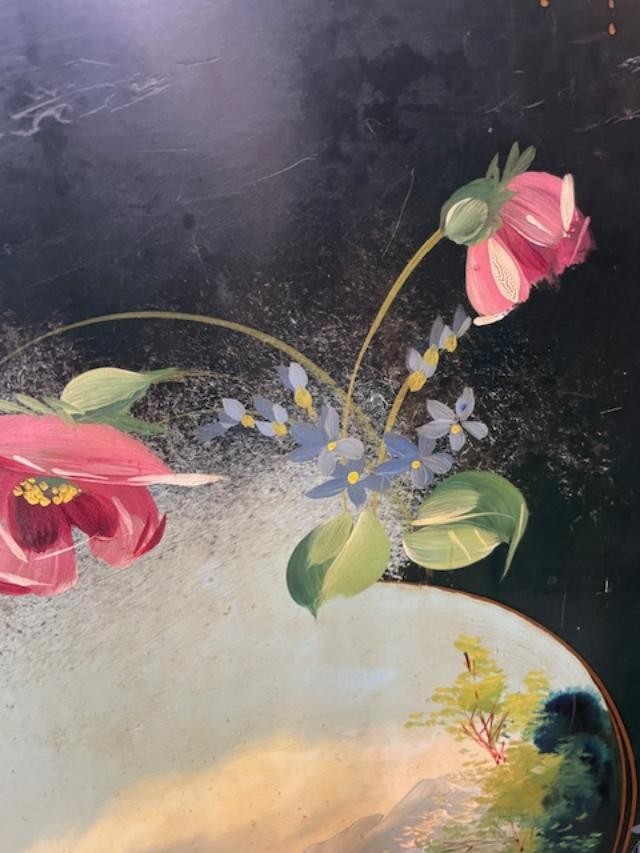 Rare lit en t&ocirc;le peinte d'&eacute;poque Napol&eacute;on III-photo-8